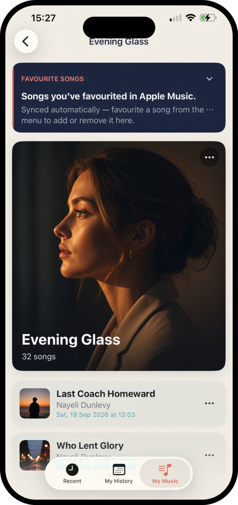 Favourite songs playlist in Caltunes